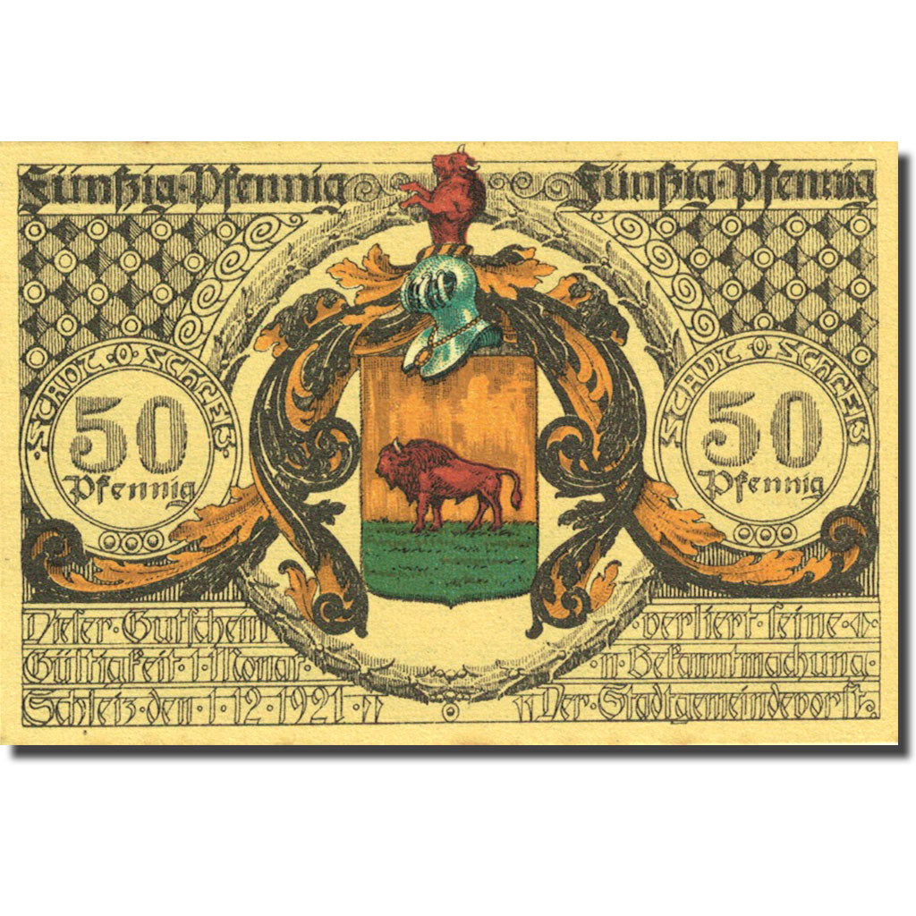Banconote, Germania, Schleiz 50 Pfennig personnage 2, 1921-12-01 SPL Mehl 1180.1