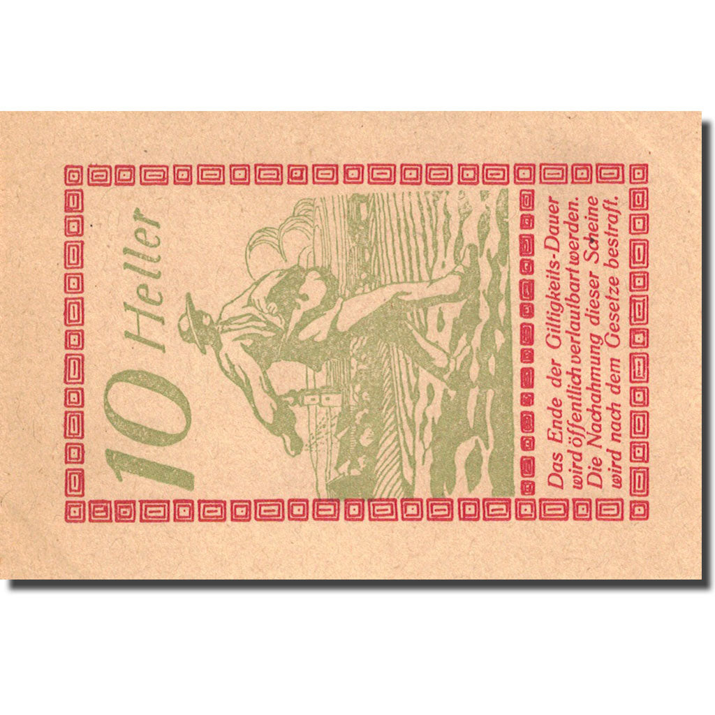 Banknote, Austria, Pischelsdorf, 10 Heller, personnage 1, 1920 orange UNC(63)