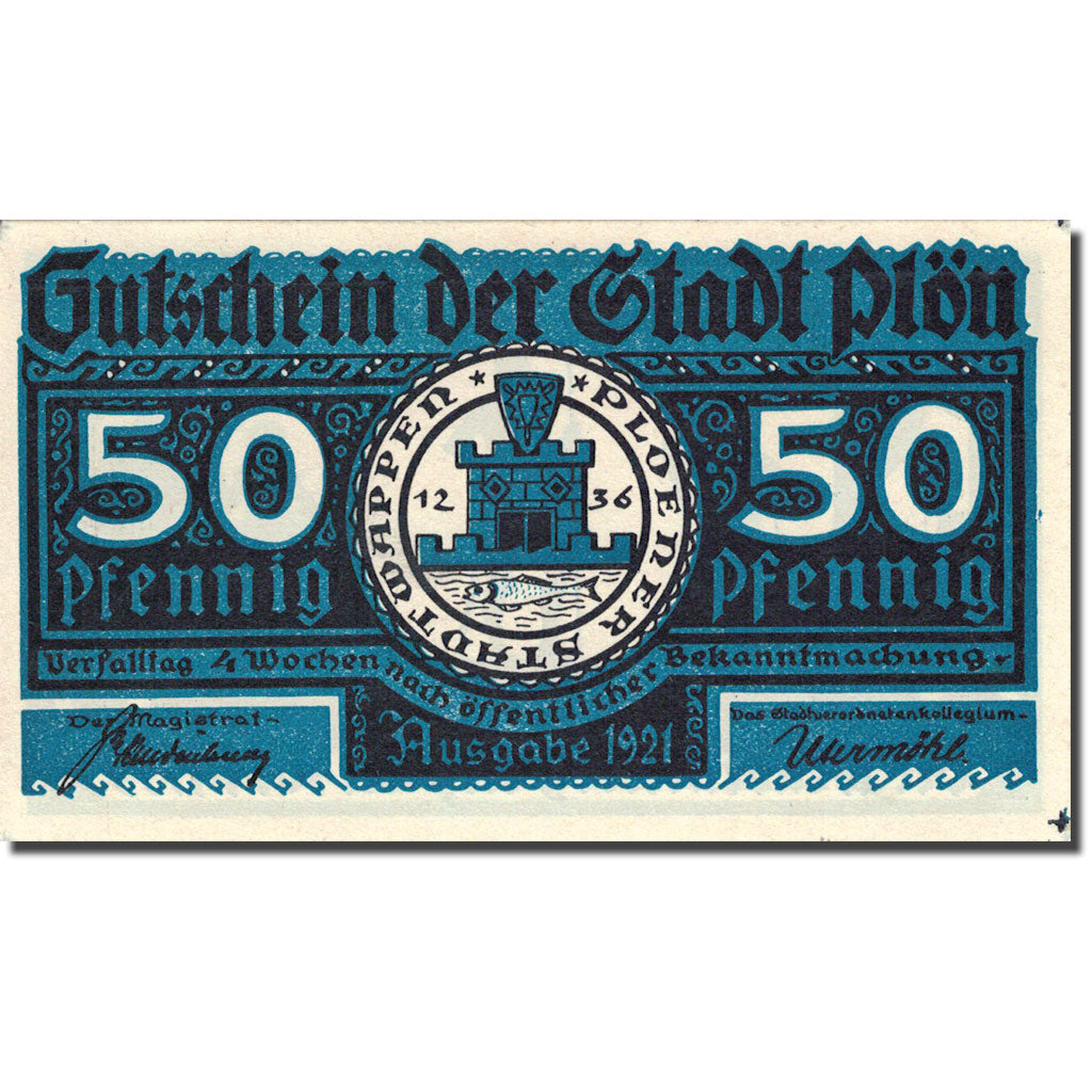 Banconote, Germania, Plön, 50 Pfennig, personnage 3, 1921, SPL, Mehl:1064.3a