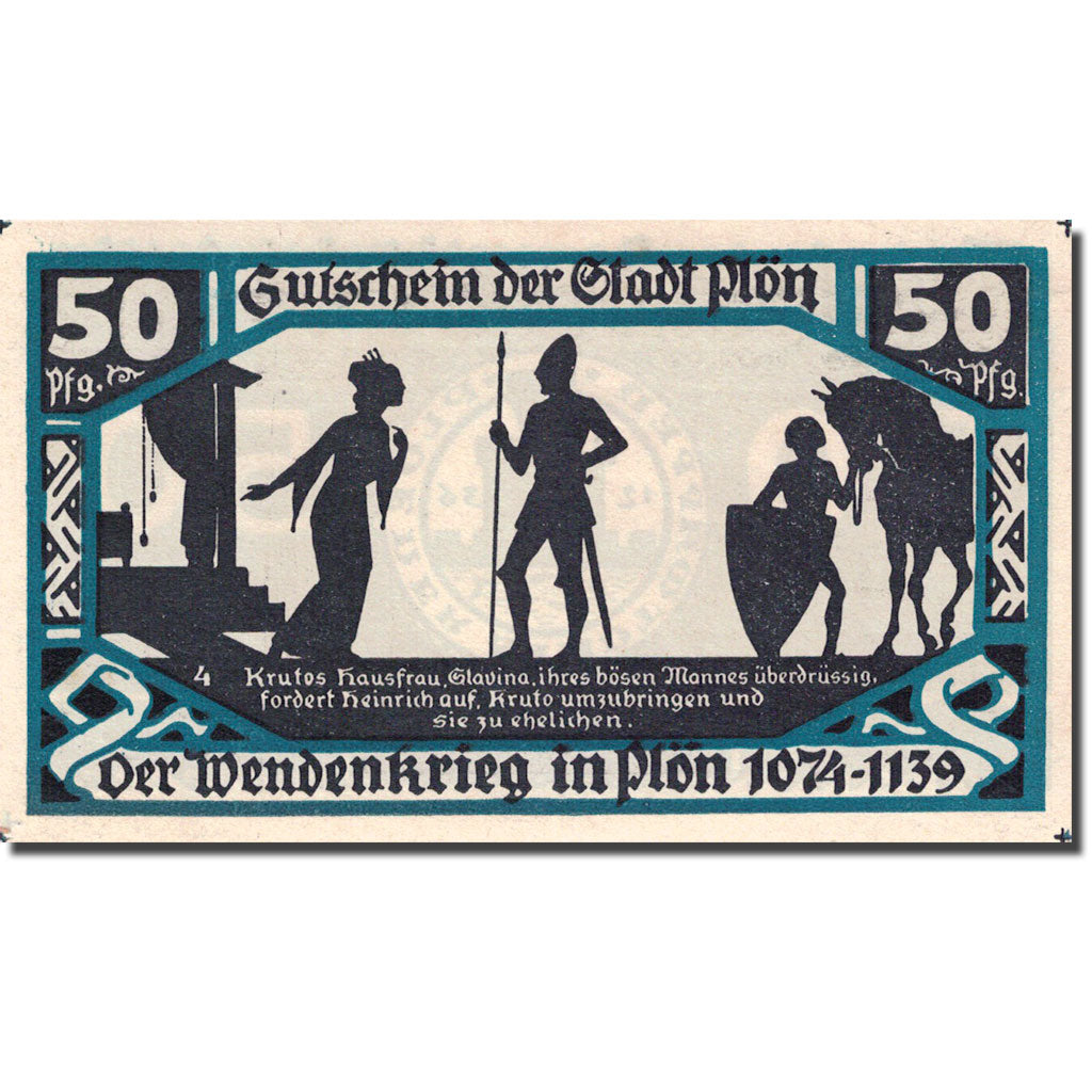 Banconote, Germania, Plön, 50 Pfennig, personnage 3, 1921, SPL, Mehl:1064.3a