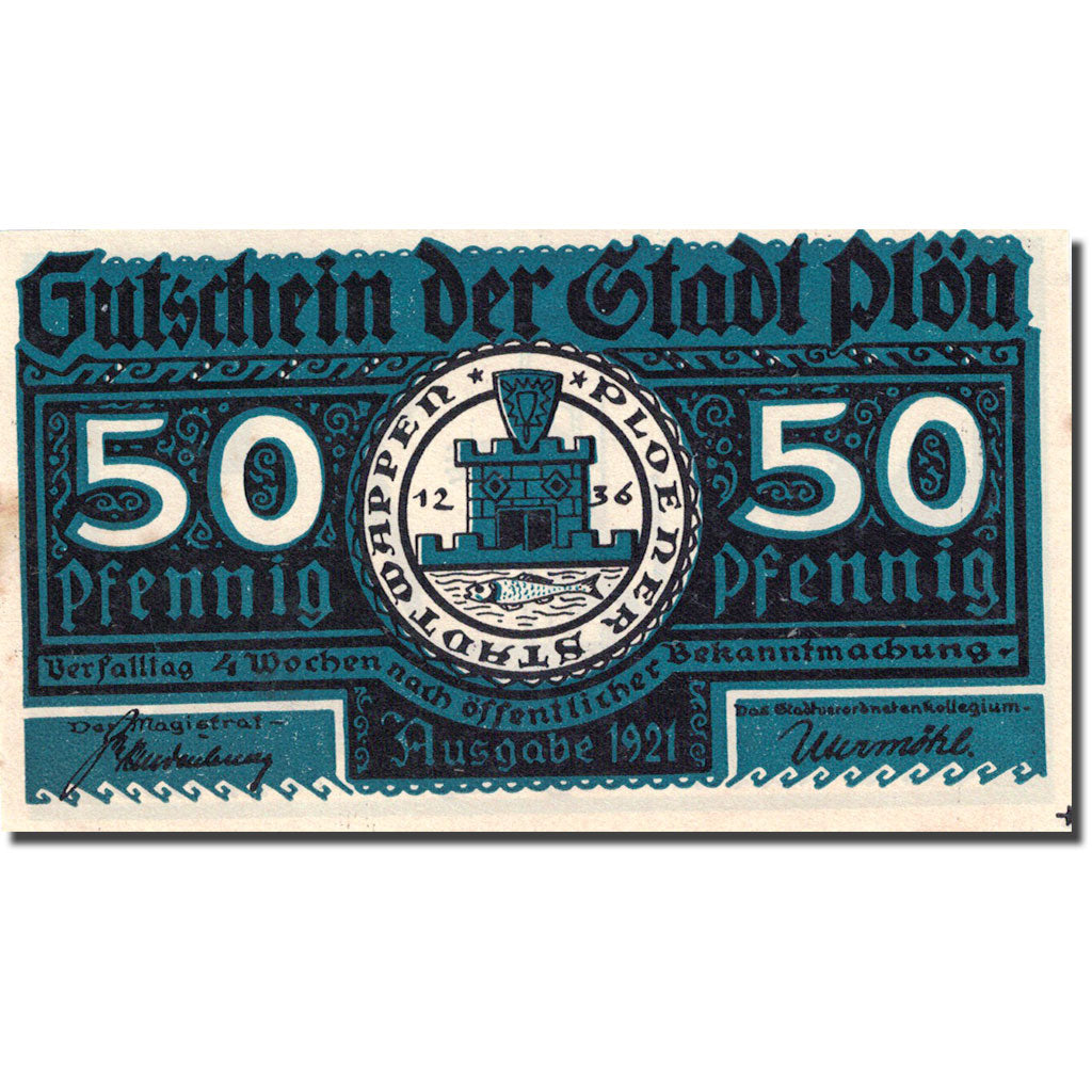Banconote, Germania, Plön, 50 Pfennig, personnage 4, 1921, SPL, Mehl:1064.3a