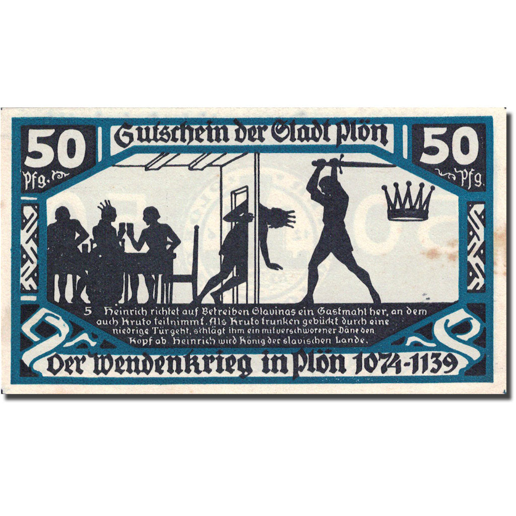 Banconote, Germania, Plön, 50 Pfennig, personnage 4, 1921, SPL, Mehl:1064.3a