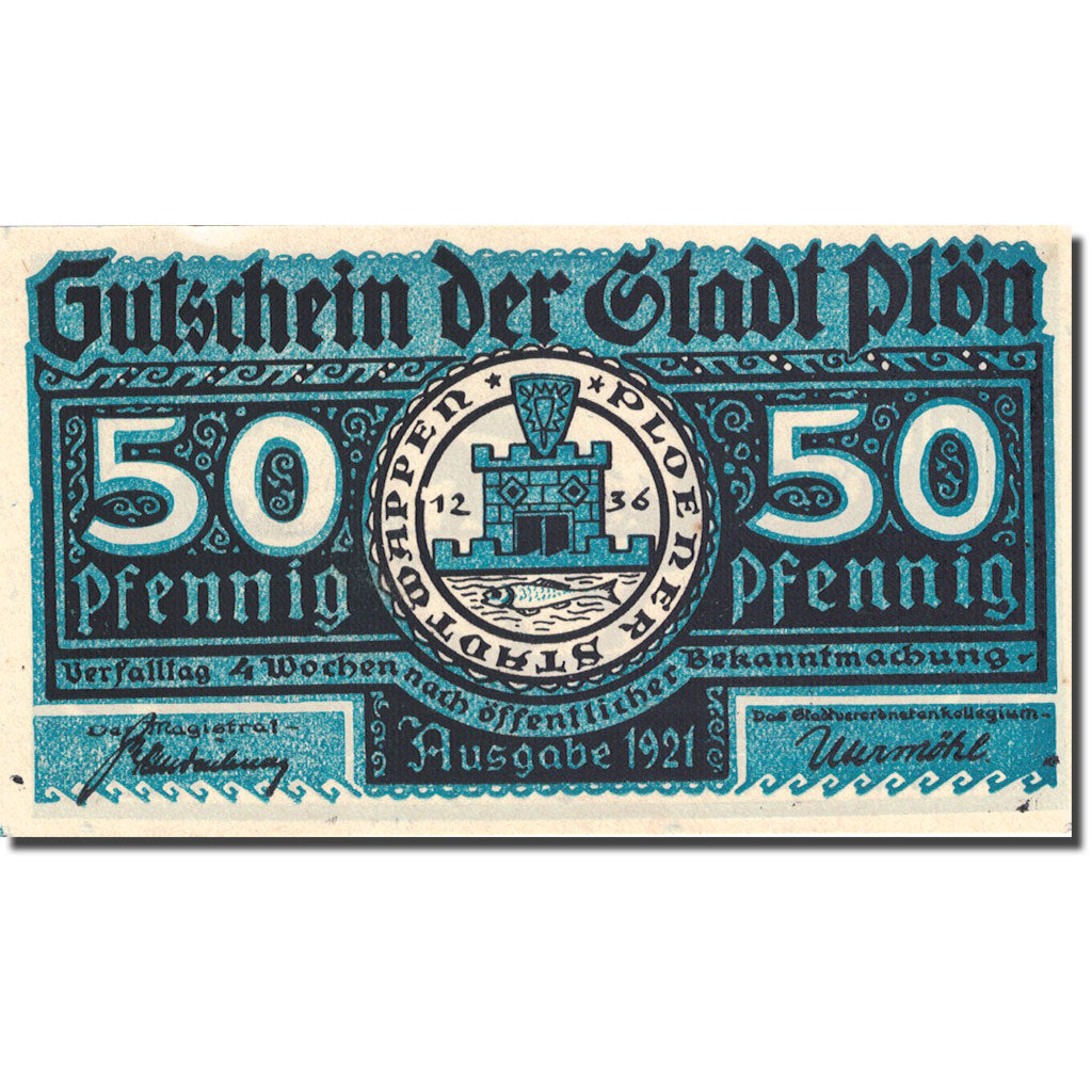 Banknote, Germany, Plön, 50 Pfennig, personnage 5, 1921, UNC(63), Mehl:1064.3a