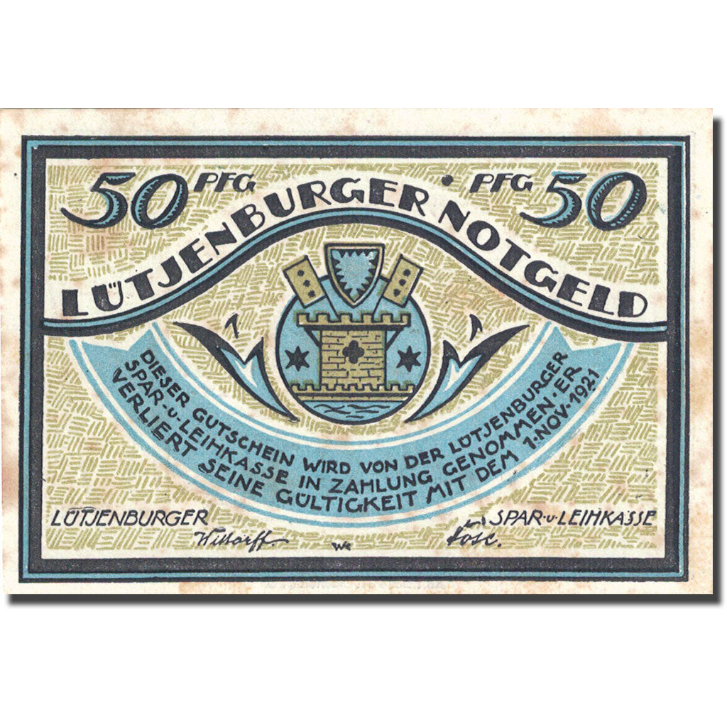 Geldschein, Deutschland Lütjenburg, 50 Pfennig personnage 2, 1921 SUP Mehl 842.1