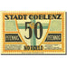 Banknote, Germany, Coblenz, 50 Pfennig, Eglise 1, 1921, UNC(63) Mehl 233.1