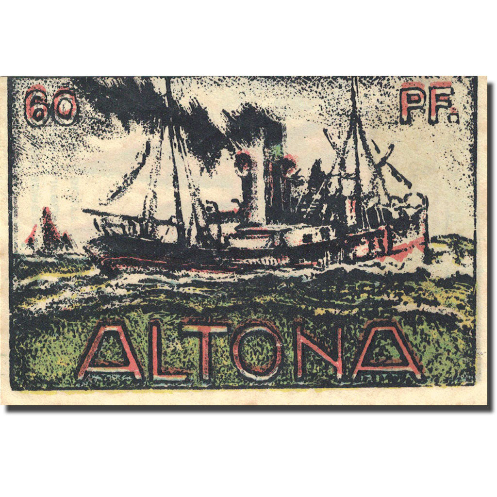 Geldschein, Deutschland, Altona, 60 Pfennig, chateau 2, 1921, UNZ- Mehl 30.3a