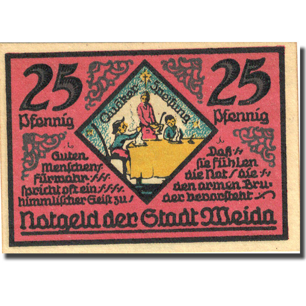 Geldschein, Deutschland, Weida, 25 Pfennig, personnage, 1921 UNZ- Mehl 1391.2