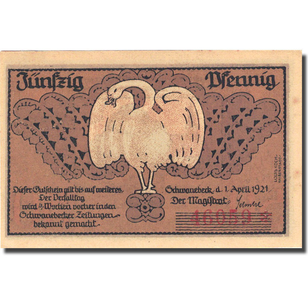 Banknote, Germany, Ochwanebeck, 50 Pfennig, Eglise 1, 1921, UNC(63) Mehl 1206.1