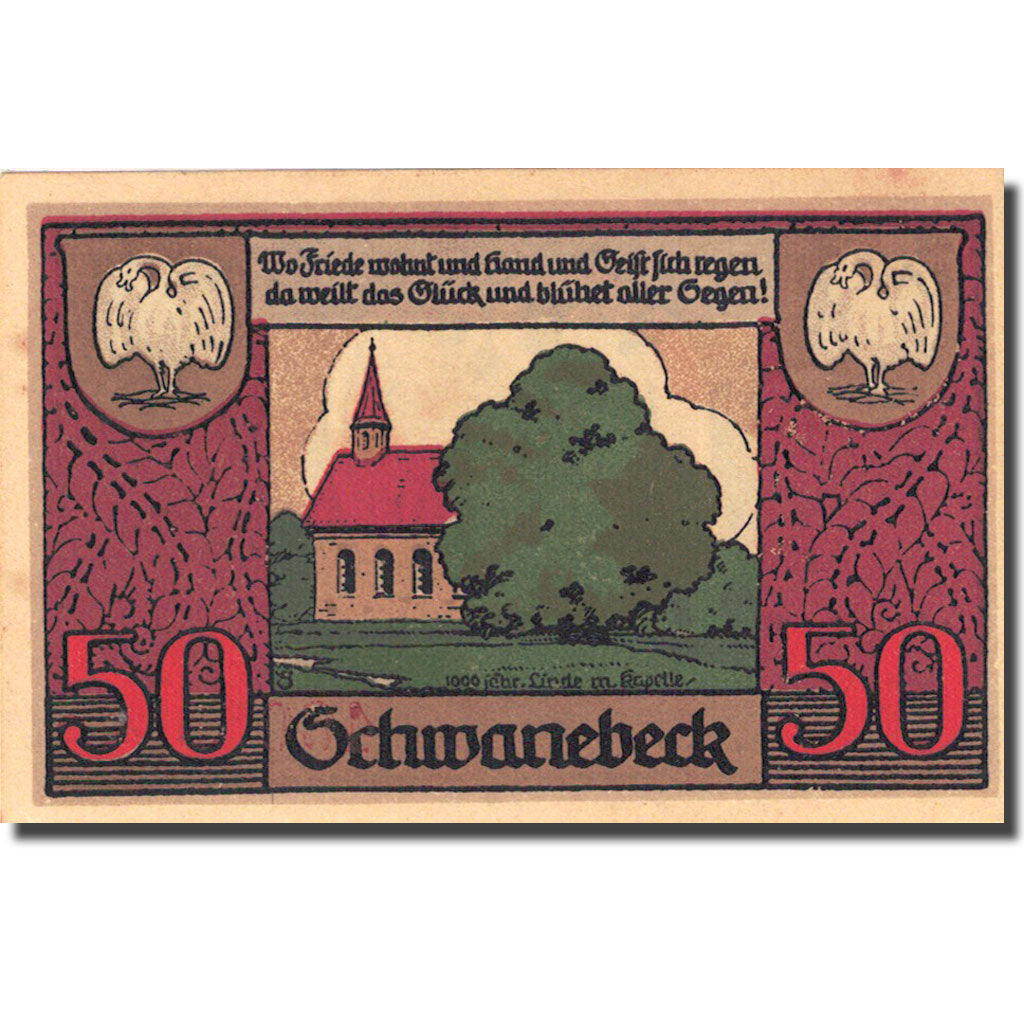 Banknote, Germany, Ochwanebeck, 50 Pfennig, Eglise 1, 1921, UNC(63) Mehl 1206.1