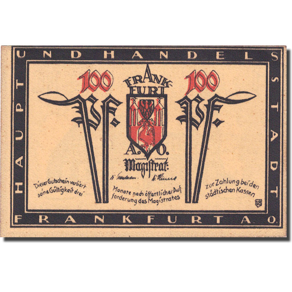 Banknote, Germany, Frankfurt, 1 Mark, eglise 2, 1922, UNC(63), Mehl:377.1