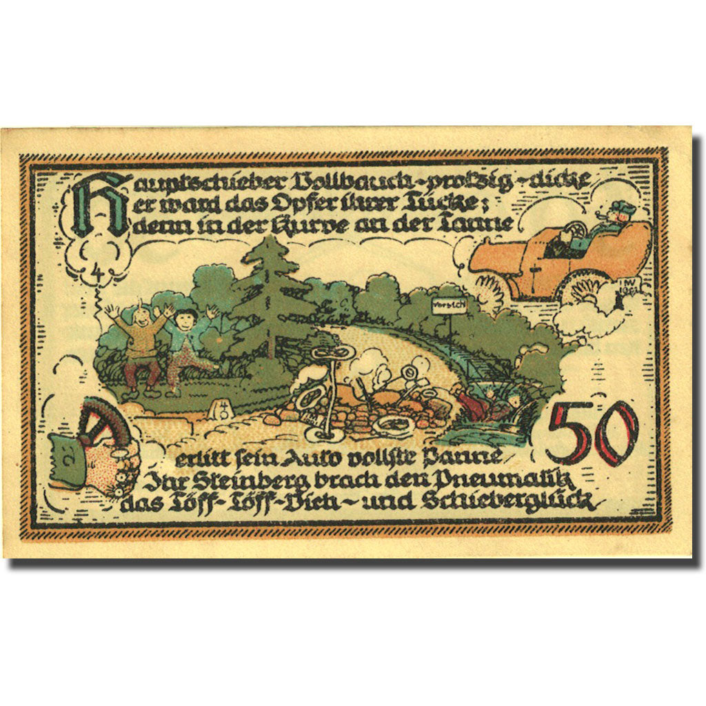 Banconote, Germania, Gatersleben, 50 Pfennig, personnage, 1921, SPL Mehl 409.1