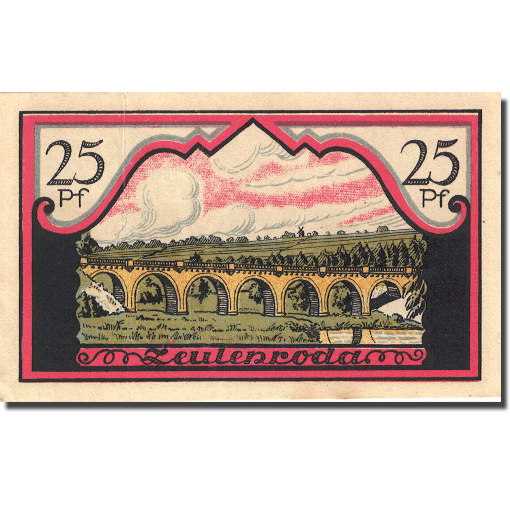 Banconote, Germania, Zeulenroda, 25 Pfennig, pont, 1921 SPL- Mehl 1470.1