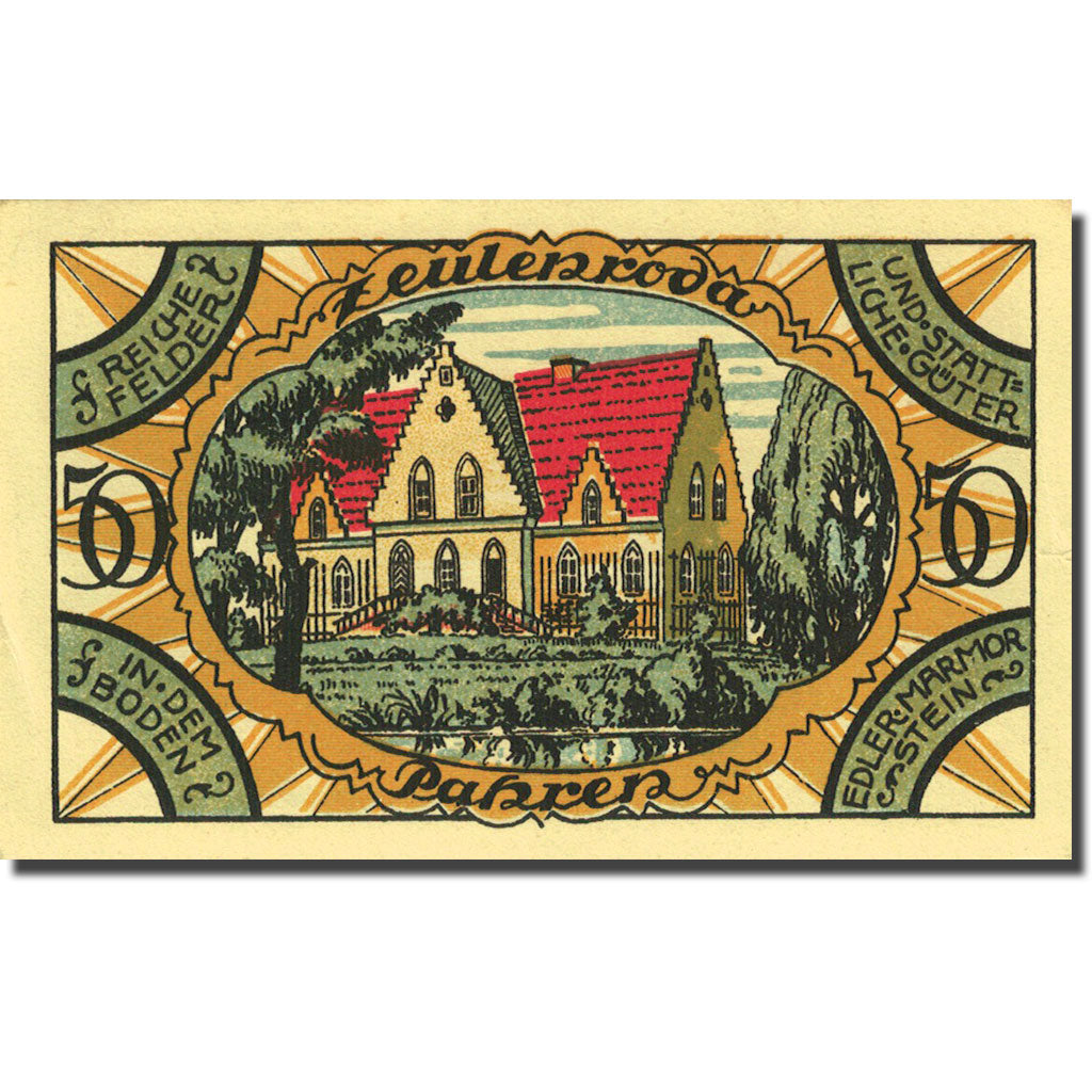Banconote, Germania, Zeulenroda, 50 Pfennig, Maison, 1921 SPL- Mehl 1470.2