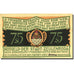 Banconote, Germania, Zeulenroda, 75 Pfennig, personnage, 1921 SPL Mehl 1470.2