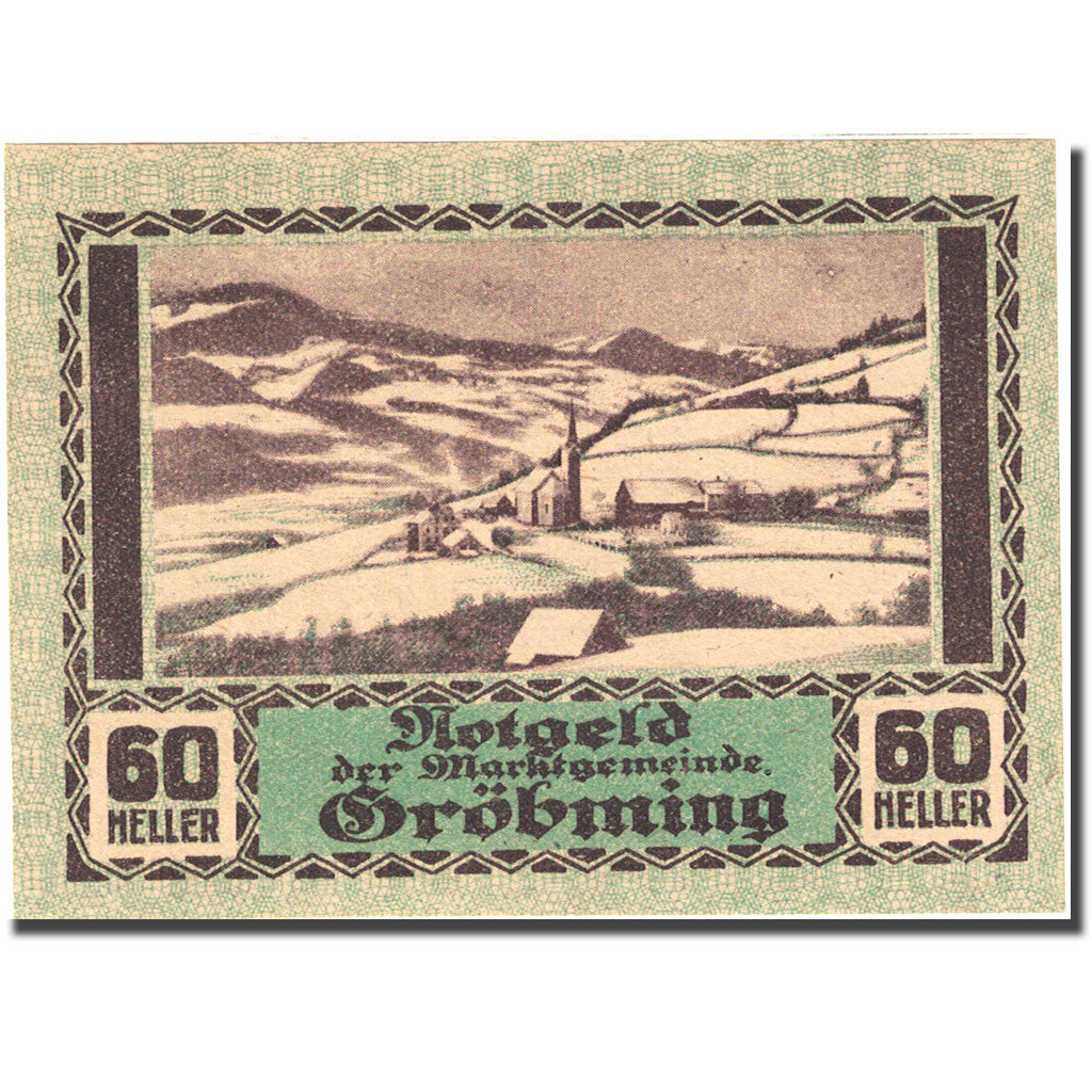 Banknote, Austria, Gröbming, 60 Heller, montagne, 1920, 1920-12-31, UNC(63)