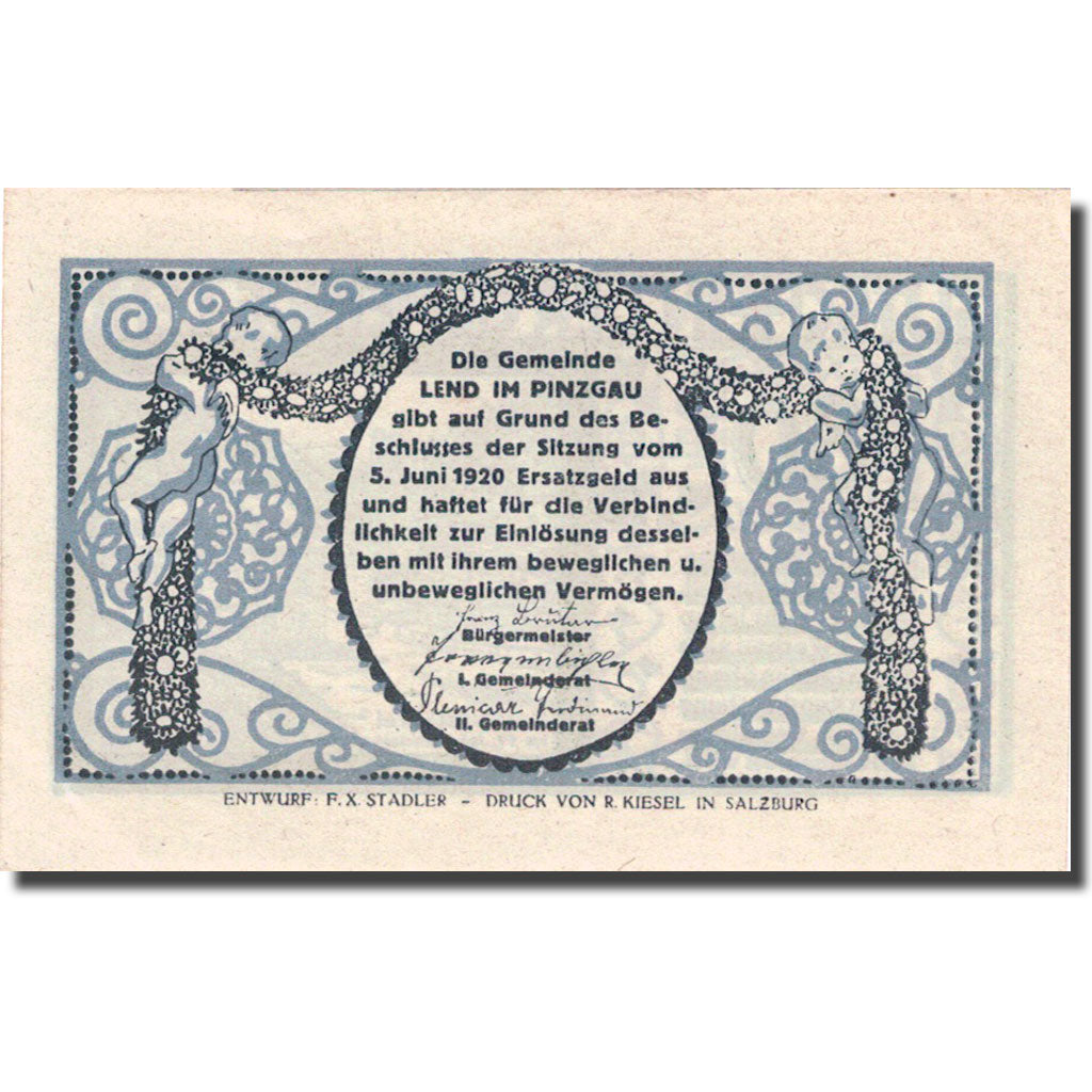 Banknote, Austria, Lend im Pinzgau, 80 Heller, ferme, 1920, 1920-06-05, UNC(63)