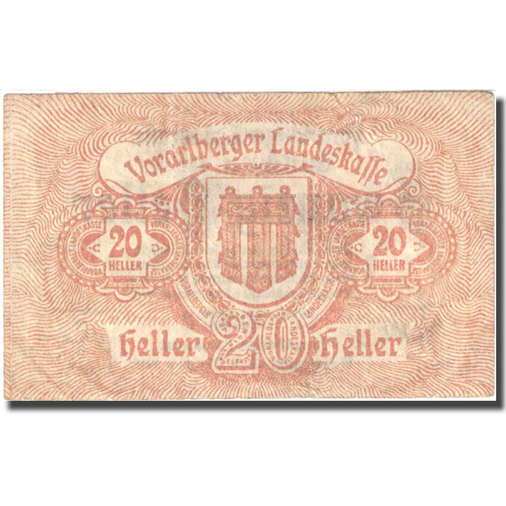 Banknote, Austria, Landesrat, 20 Heller, Blason, 1919, 1919-10-01, AU(50-53)