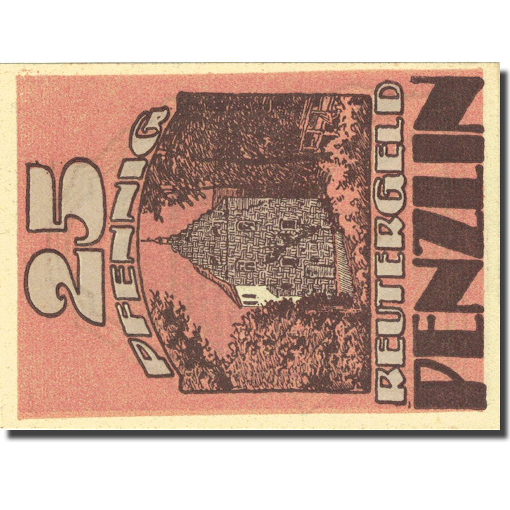 Banknote, Germany, Penzlin, 25 Pfennig, Eglise 1922-05-31, UNC(63) Mehl 1055.1