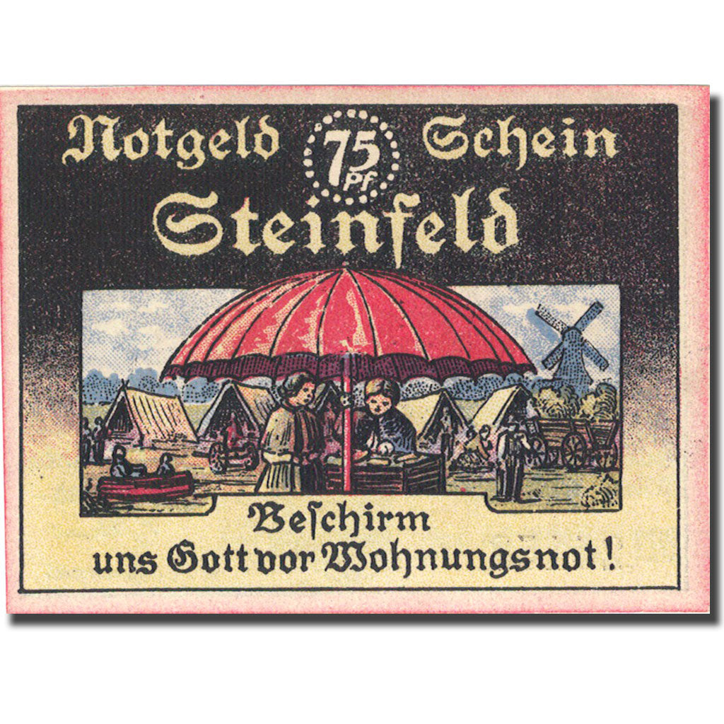 Banknote, Germany, Steinfeld, 75 Pfennig, personnage 1921 UNC(63) Mehl 1262.5a