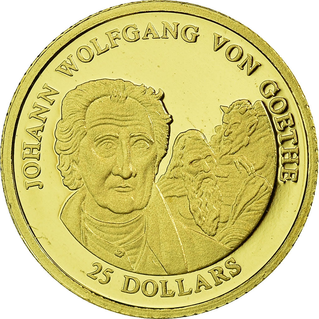Moneda, Liberia, 25 Dollars, 2001, FDC, Oro