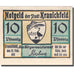 Banknote, Germany, Kranichfeld, 10 Pfennig, château, 1921 UNC(63) Mehl 741.1d