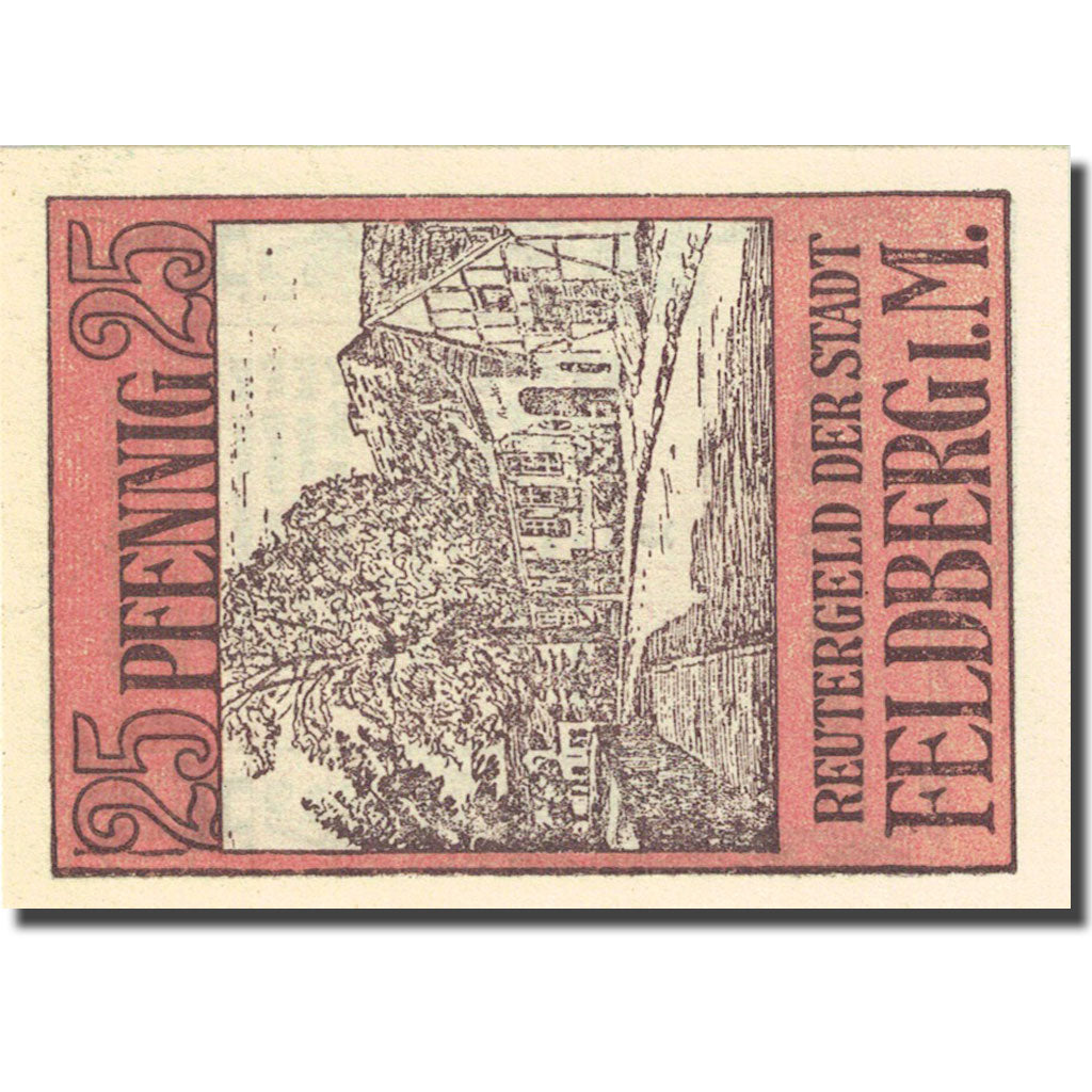 Banknote, Germany, Feldberg, 25 Pfennig, village 1922-05-31 UNC(63) Mehl 361.1