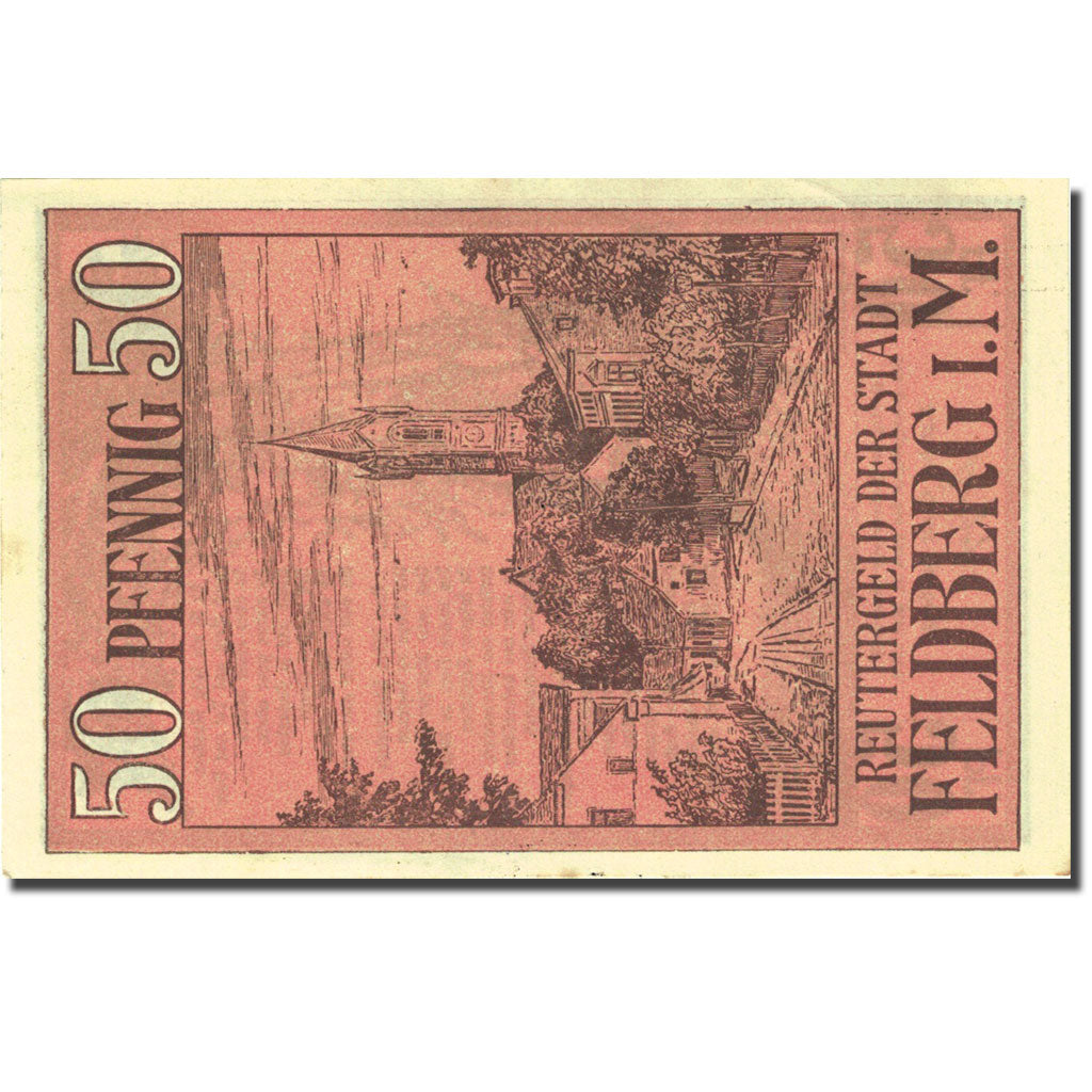 Banknote, Germany, Feldberg, 50 Pfennig, village, 1922, AU(55-58), Mehl:361.1
