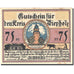 Banconote, Germania, Diepholz, 75 Pfennig, personnage, 1921, SPL, Mehl:273.4a