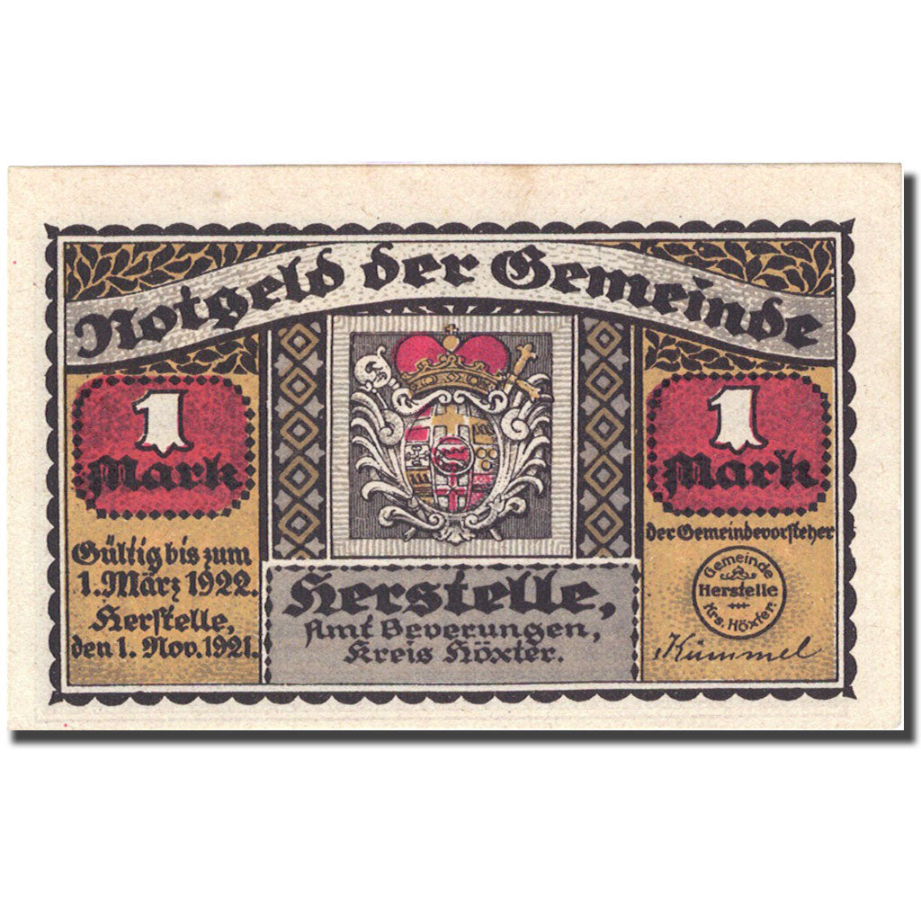 Geldschein, Deutschland, Herstelle, 1 Mark personnage 1921-11-01 UNZ- Mehl 604.1