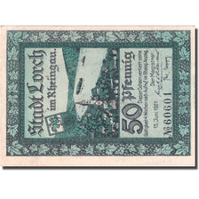 Banknote, Germany, Lorch, 50 Pfennig, montagne, 1921 green UNC(63) Mehl 815.3c