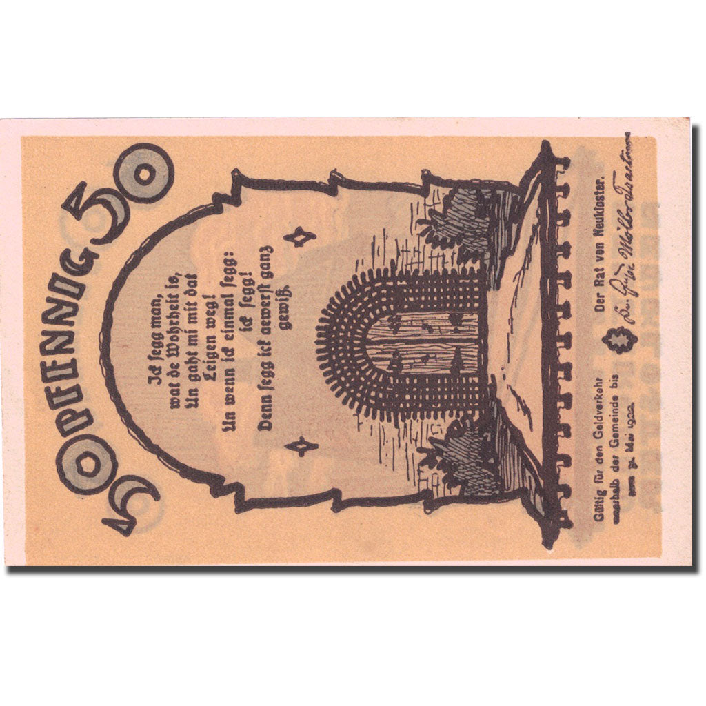 Banknote, Germany, Neukloster, 50 Pfennig, Eglise 1922-05-31 UNC(63) Mehl 951.1