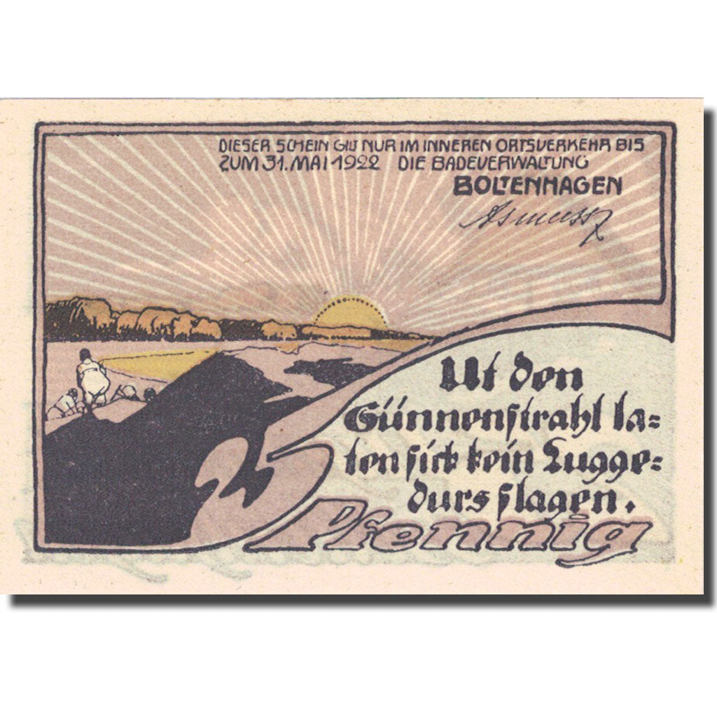 Banconote, Germania, Boltenhagen, 25 Pfennig, paysage, 1922 SPL Mehl 138.1
