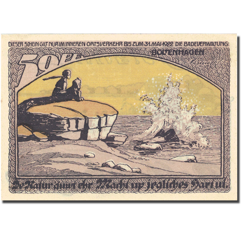 Biljet, Duitsland, Boltenhagen, 50 Pfennig, paysage 1922-05-31 SPL Mehl 138.1