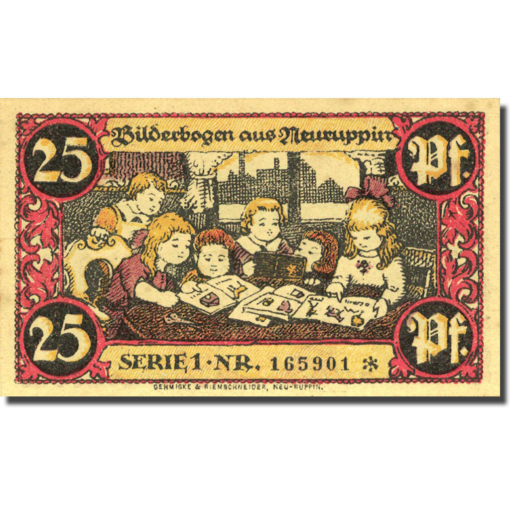 Banknote, Germany, Neuruppin, 25 Pfennig, classe, 1921, AU(55-58), Mehl:959.1a