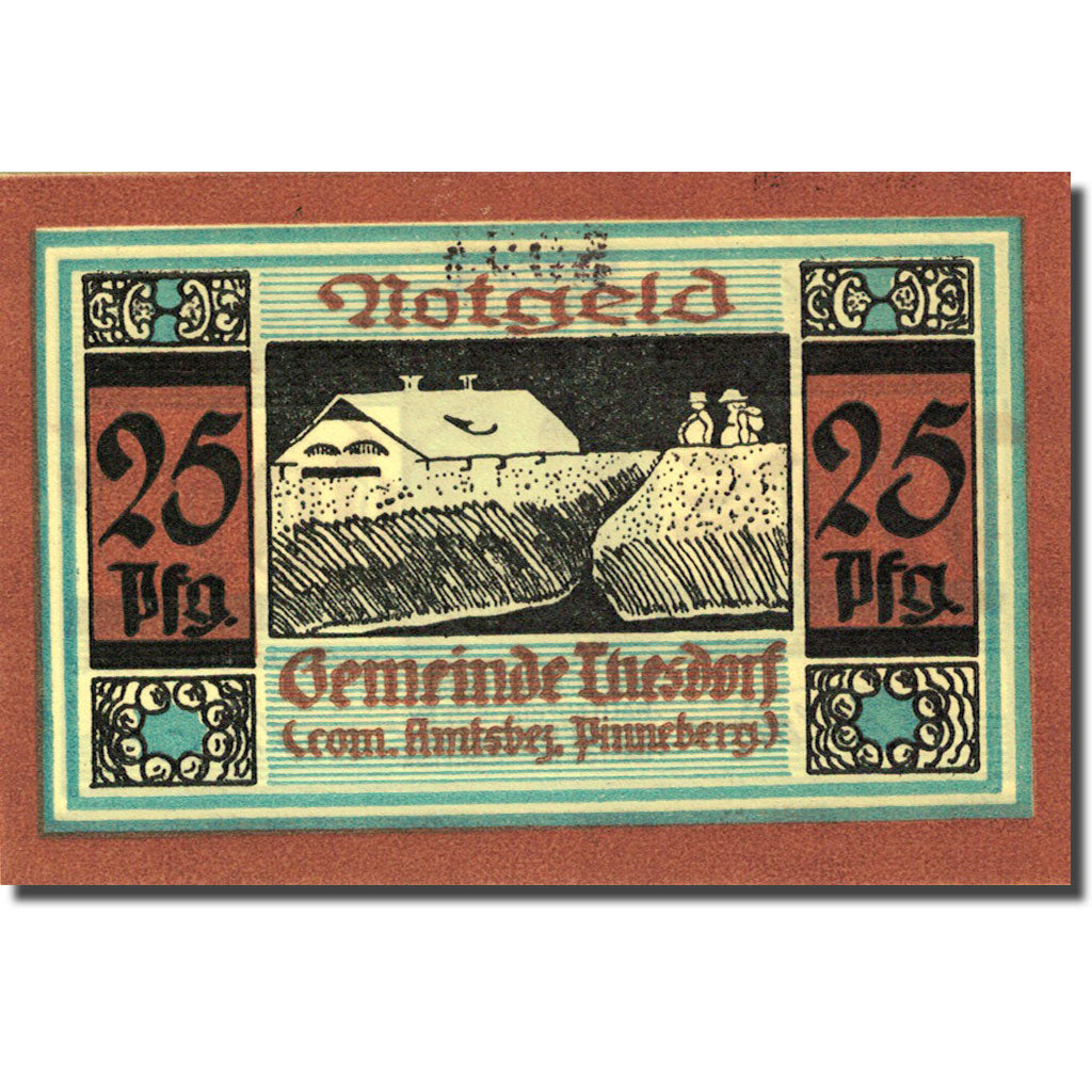 Banknote, Germany, Thesdorf, 25 Pfennig, ferme, 1921, UNC(63), Mehl:1321.1a