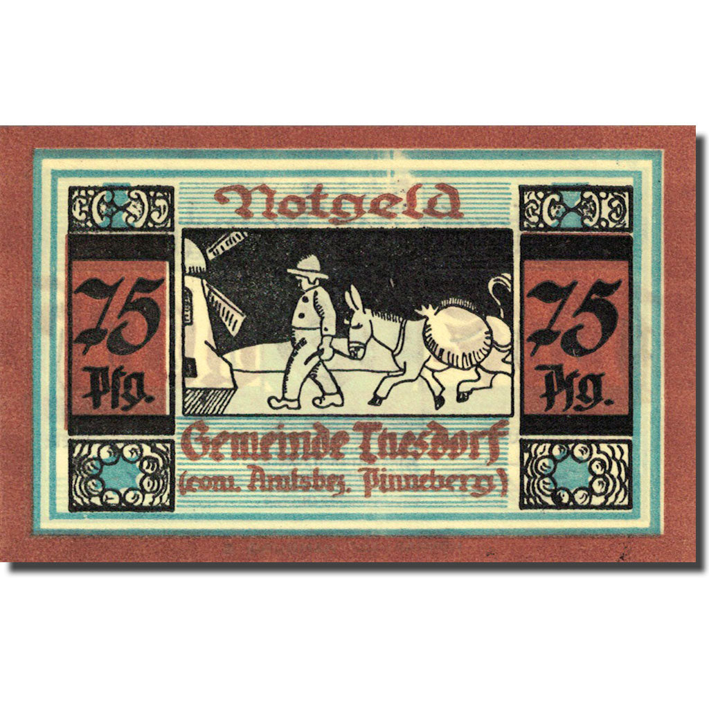 Banknote, Germany, Thesdorf, 75 Pfennig, meunier, 1921, UNC(63), Mehl:1321.1a