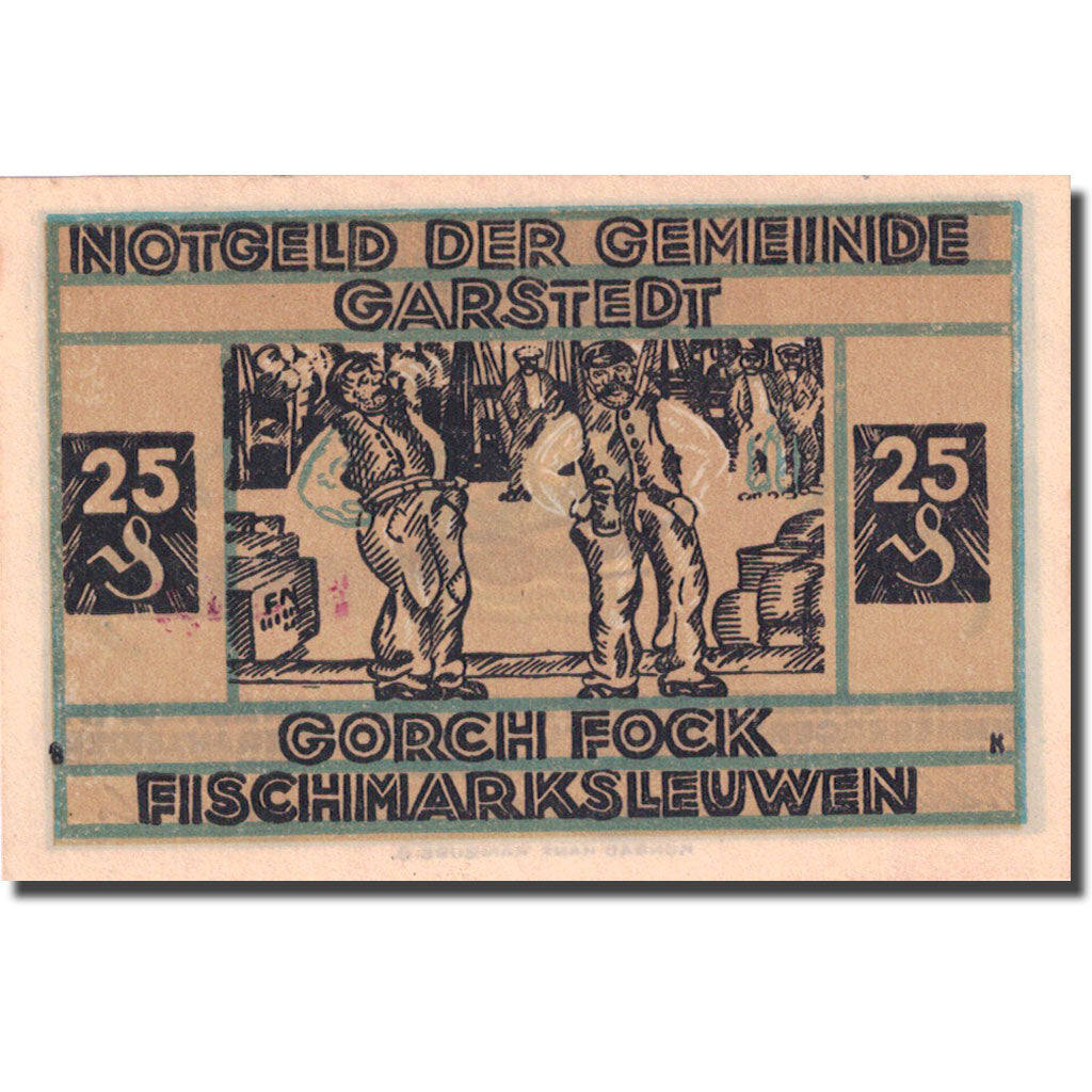 Banknote, Germany, Garstedt, 25 Pfennig, personnage, 1921, UNC(63), Mehl:408.1a