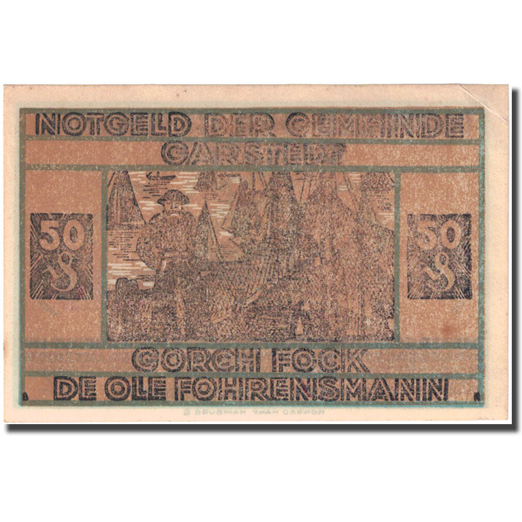 Banknote, Germany, Garstedt, 50 Pfennig, Port, 1921, UNC(63), Mehl:408.1a