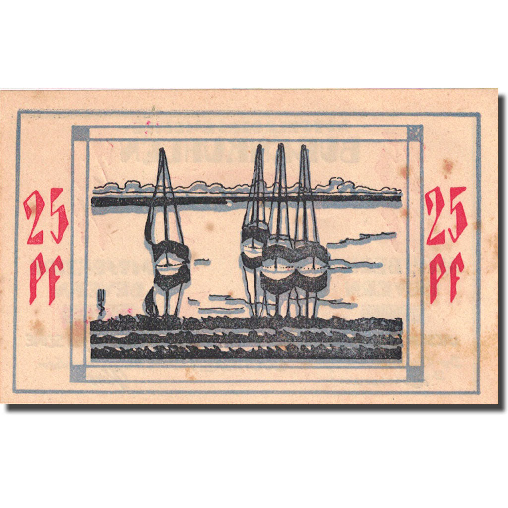 Biljet, Duitsland, Bullenkuhlen, 25 Pfennig, bateau 1, 1921 TTB Mehl 206.2a