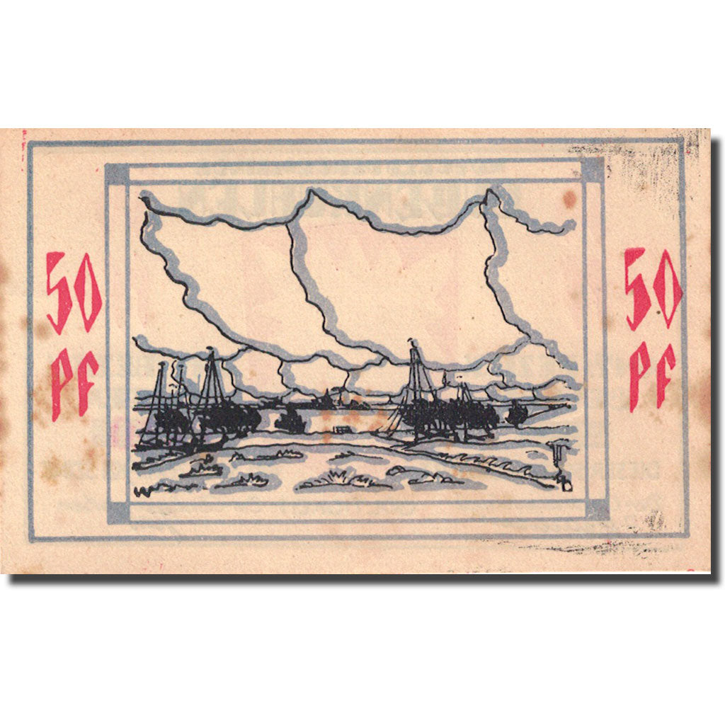 Banknote, Germany, Bullenkuhlen, 50 Pfennig bateau 2, 1921 AU(55-58) Mehl 206.2a