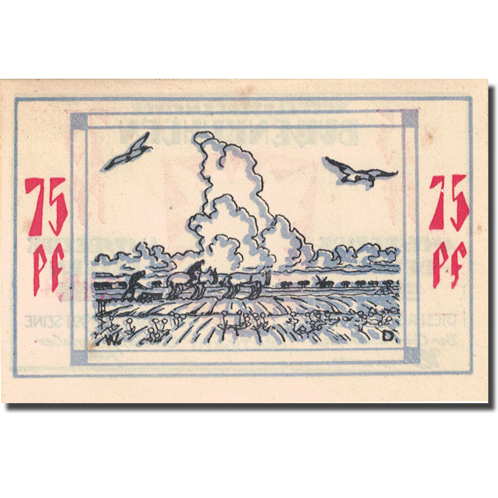 Banknote, Germany Bullenkuhlen 75 Pfennig personnage 1, 1921 UNC(63) Mehl 206.2a