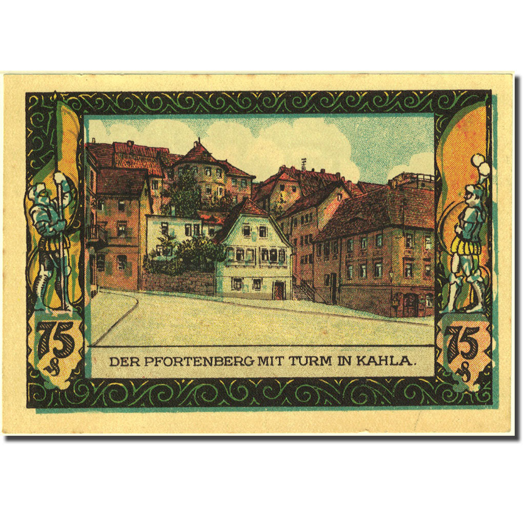 Geldschein, Deutschland, Kahla, 75 Pfennig, village 1921-11-01, UNZ- Mehl 668.8a