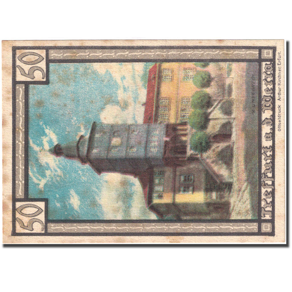 Banconote, Germania, Treffurt, 50 Pfennig, mairie 1922-04-01 SPL- Mehl 1338.2