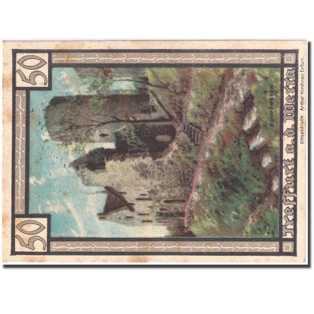 Geldschein, Deutschland, Treffurt, 50 Pfennig, ruine 1922-04-01 VZ Mehl 1338.2