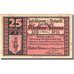 Banknote, Germany, Kloster Zinna, 25 Pfennig, Eglise, 1920 AU(55-58) Mehl 708.1