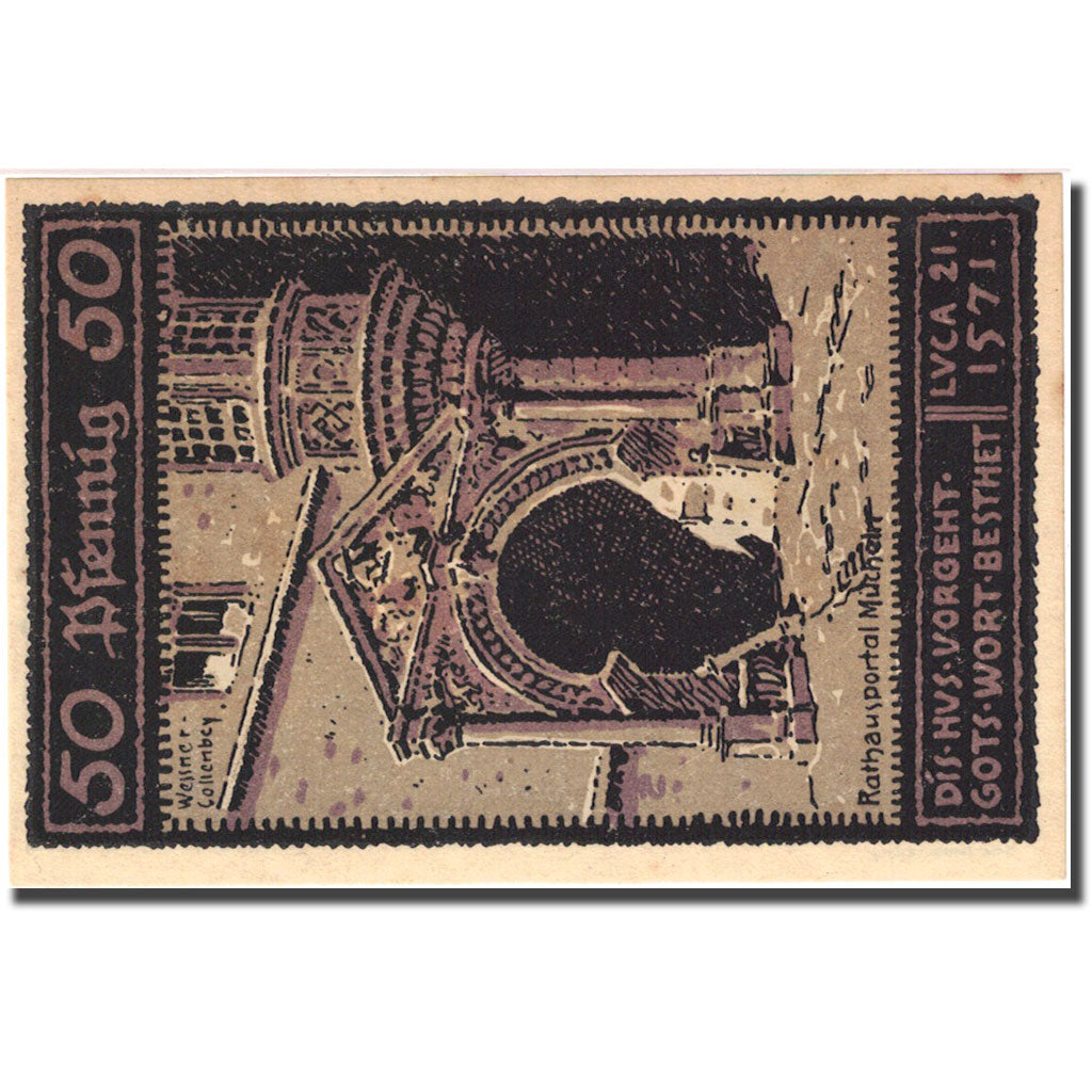 Banknote, Germany, Mücheln, 50 Pfennig, mairie 1, 1921-07-01 UNC(63) Mehl 902.1
