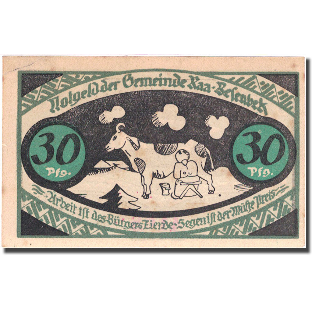 Geldschein, Deutschland, Kurzenmoor 30 Pfennig, agriculteur 1921 VZ+ Mehl 751.1a