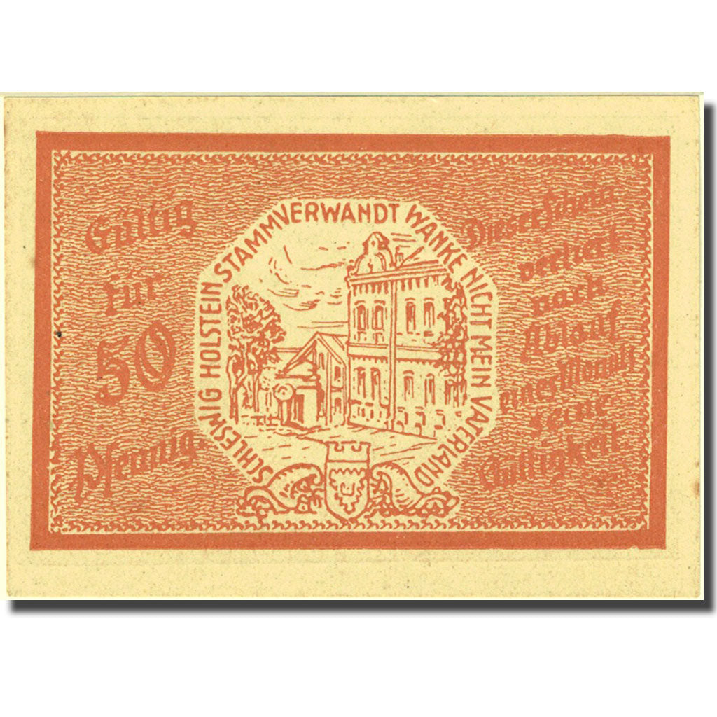 Banknote, Germany, Trittau, 50 Pfennig Blason 1, 1922 UNC(63) orange Mehl:1347.1