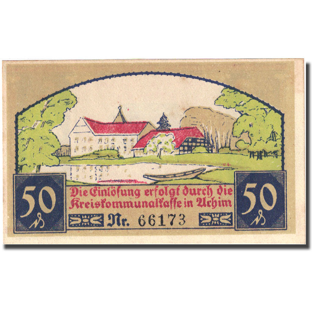 Banconote, Germania, Achim, 50 Pfennig, Eglise, 1921, 1921-01-15, SPL, Mehl:2.1