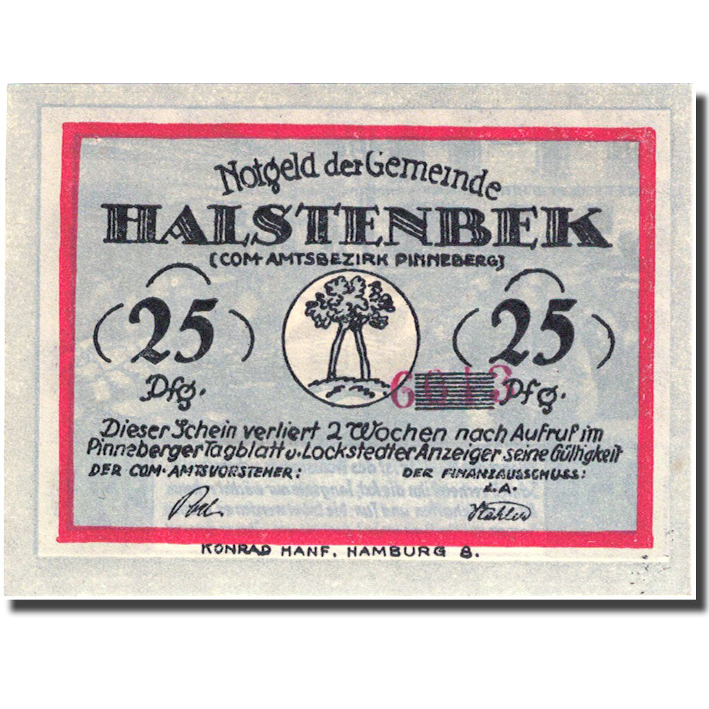 Banknote, Germany, Halstenbek, 25 Pfennig, bottes de fouin UNC(63) Mehl 513.1a